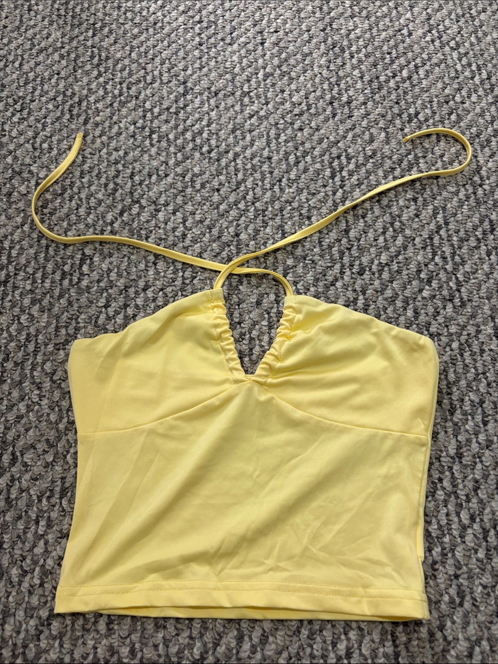 Yellow Halter Crop Top - Women's Summer Tank